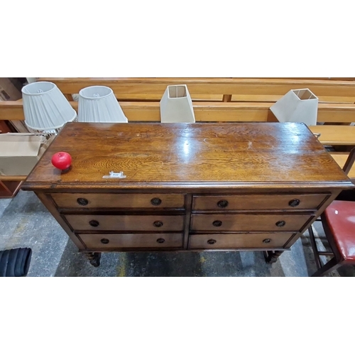 832 - Star Lot : A fabulous antique double chest sideboard, featuring six spacious drawers. Classic design... 