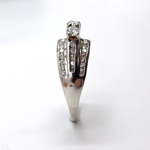 980 - Super Star Lot : A Fabulous very bright  three stone diamond ring set with diamond mount. With over ... 