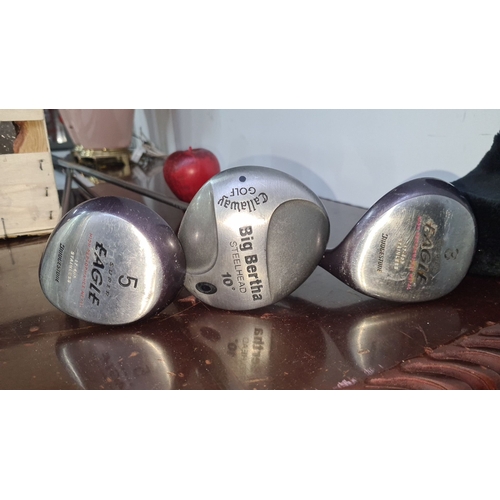 984 - Includes Callaway Big Bertha Steelhead 10°, Bridgestone Super EAGLE 3 and 5. Steel construction, rub... 