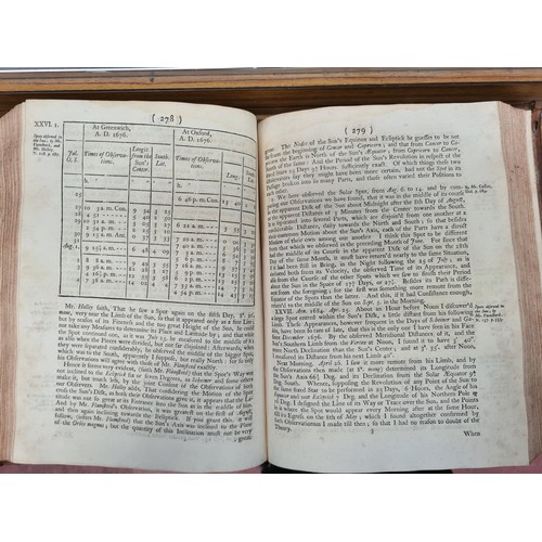 1022 - Star Lot: Three antique 18th century volumes (I, II, V) of 'The Philosophical Transactions and Colle... 