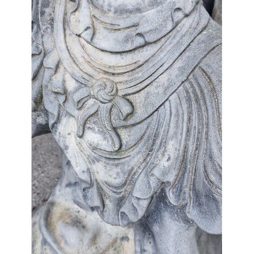 622 - Super Star Lot : A very heavy Large vintage stone figure of Buddha About 4 feet tall and its super q... 