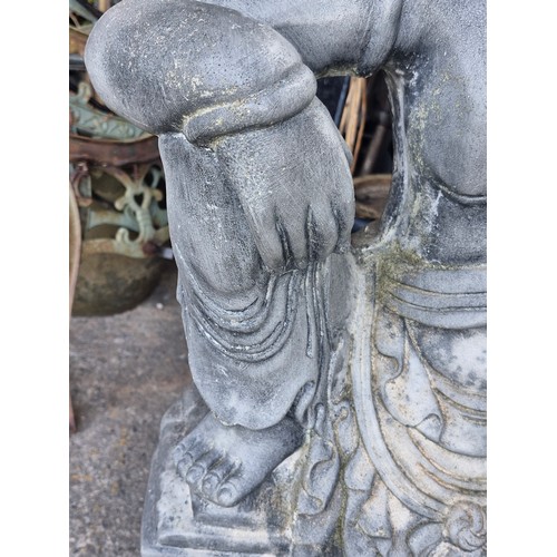 622 - Super Star Lot : A very heavy Large vintage stone figure of Buddha About 4 feet tall and its super q... 