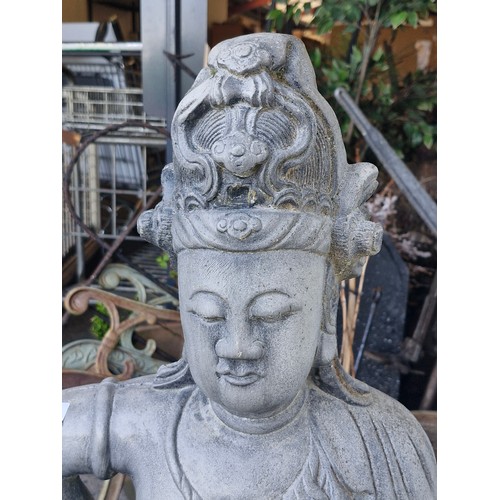 622 - Super Star Lot : A very heavy Large vintage stone figure of Buddha About 4 feet tall and its super q... 