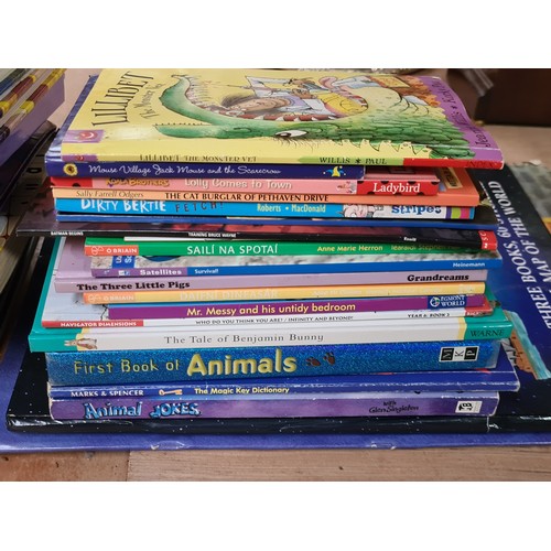 1083 - Mixed lot of kids books, approximately 20 items. Features include pop-up globe book and story collec... 