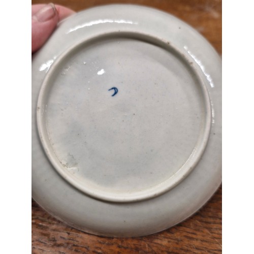 188 - Star Lot: A trio of blue and white 18th-19th century Worcester hard paste porcelain that is reeded w... 