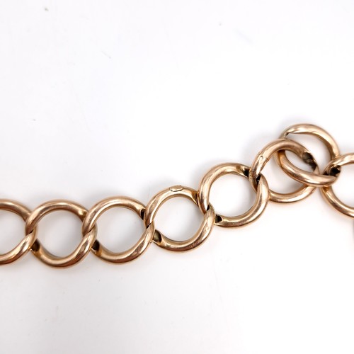 37 - An antique 9ct gold link bracelet with lobster clasp. Weight - 15.4 grams.