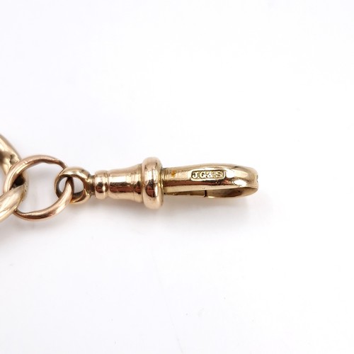 37 - An antique 9ct gold link bracelet with lobster clasp. Weight - 15.4 grams.