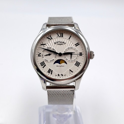 958 - Star Lot : A fabulous gents Rotary Stainless Steel Moonphase watch - GS05065/01, paired with a stain... 