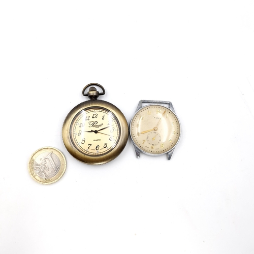 41 - A YLUS mechanical swiss watch and a quartz pocket watch.