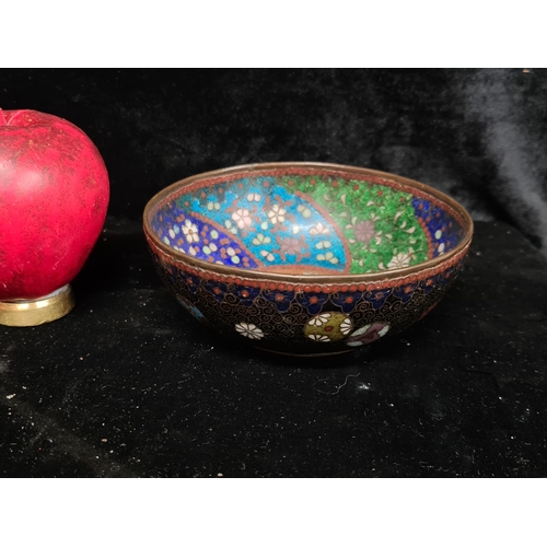 249 - A very pretty antique Chinese Cloisonne bowl. Early 20th Century and beautifully decorated.