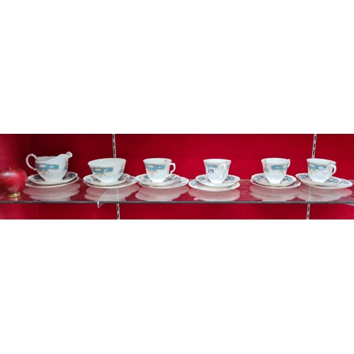 276 - An 18 piece set of Queen Anne Bone China including cups, saucers, milk jug, and sugar bowl. All in g... 