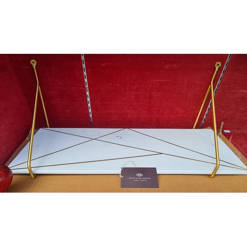 324 - A sleek marble folding shelf with gold accents. Comes in original box.  Brand new from a Top quality... 