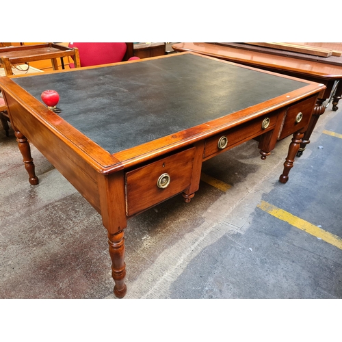 341 - Star Lot : A gorgeous Antique knee hole writing desk with a single cupboard to either side along wit... 