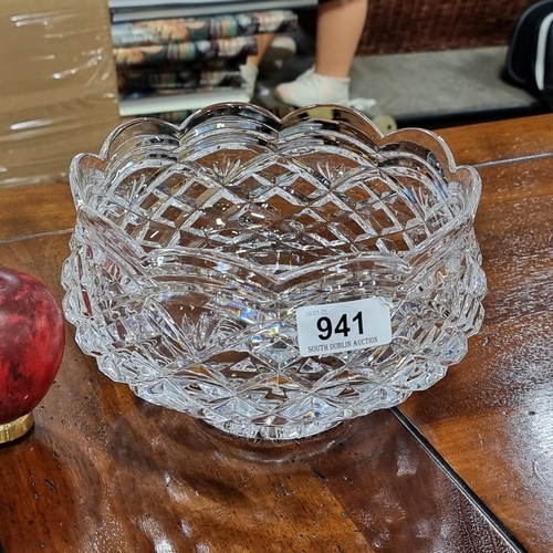 941 - A wonderful Waterford Crystal footed Heritage bowl. In good condition with acid mark to base.