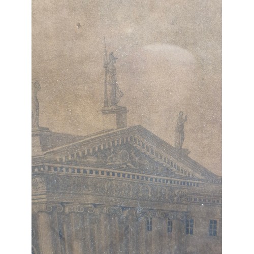 80 - A large 19th century Vintage print of O'Connell Street with Nelsons Pillar. Housed in an elaborate g... 