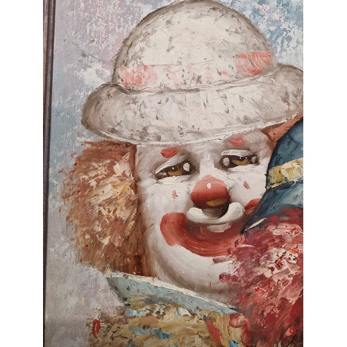 87 - Star Lot: William Moninet (American, 1937-1999). A fun original William Moninet oil on canvas painti... 