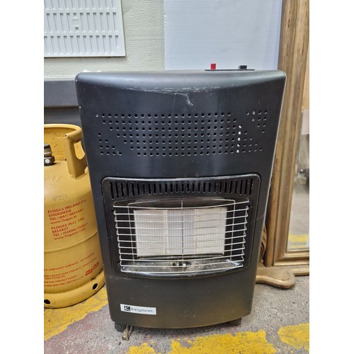 312 - A useful Kingavon Portable gas superset heater with integrated storage for Flogas cylinder, included... 