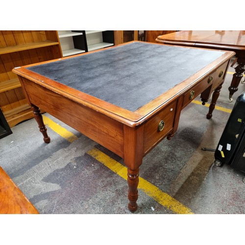 341 - Star Lot : A gorgeous Antique knee hole writing desk with a single cupboard to either side along wit... 