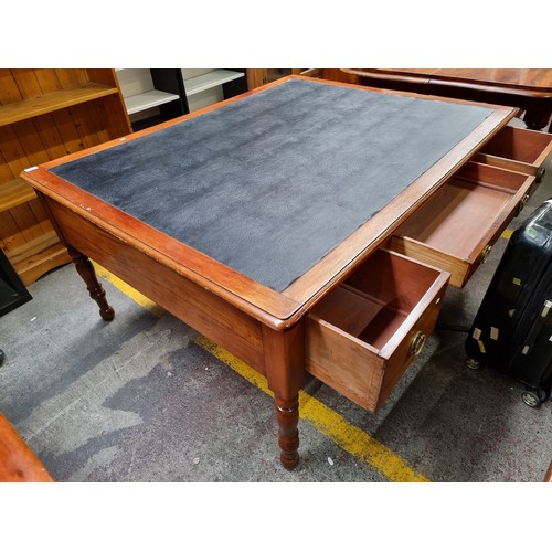 341 - Star Lot : A gorgeous Antique knee hole writing desk with a single cupboard to either side along wit... 