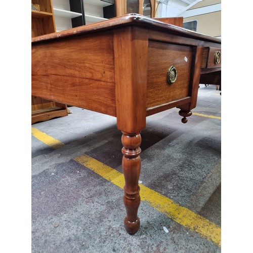 341 - Star Lot : A gorgeous Antique knee hole writing desk with a single cupboard to either side along wit... 