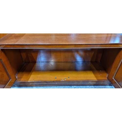 937 - Star lot : A wonderful red Mahogany hall stand complete with lockable cupboards, all keys included, ... 