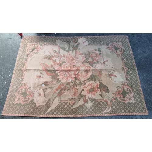 332 - Star lot : A super Laura Ashley rug. Very pretty colours and in good order. 227 cm x 175 cm