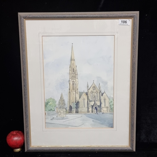 106 - A delightful original watercolour and ink on paper painting. Features an Irish landscape street scen... 