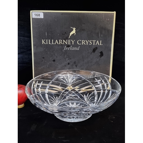 168 - A large Killarney Crystal fruit bowl in original box. In good condition.