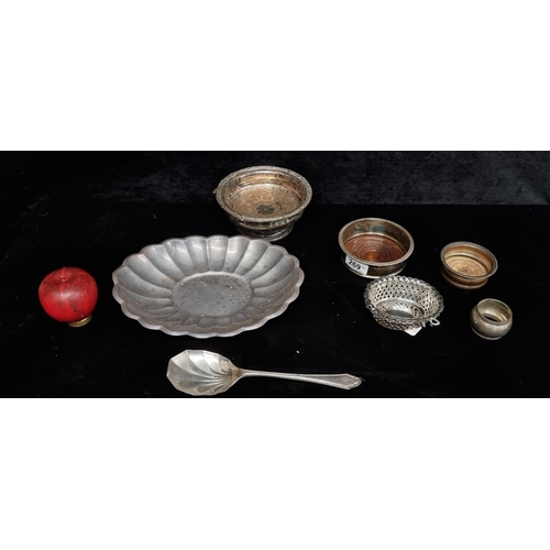 269 - A mixed lot of vintage silver plate tableware including  two Viceroy pierced bottle holders and a pe... 