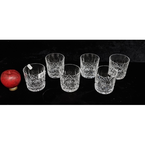 272 - Star Lot : A set of six Waterford Crystal large whiskey tumbler glasses in the Lismore pattern, all ... 