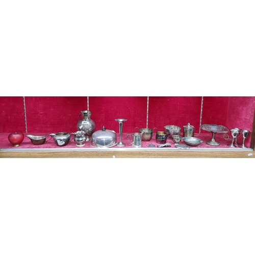 301 - A selection of antique silver plated items including a fabulous tobacco jar, a pierced pedestal bon ... 