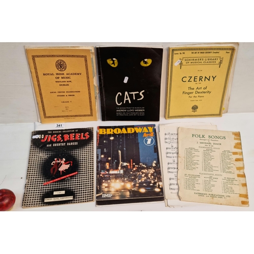 341 - 10 sheet piano / guitar music books including 'Memory - the Theme from Cats', '200 Jigs Reels and Co... 