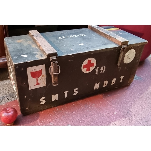 345 - A Belgian Military Wooden infirmary box.