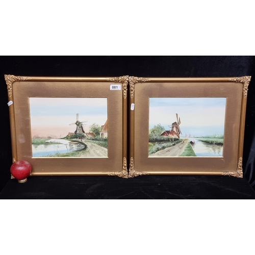 81 - A pair of 'M.M.A' watercolour on paper paintings. Featuring two captivating landscapes, both depicti... 