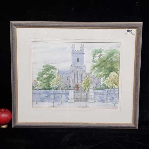 93 - An original watercolour and ink on paper painting. Features an Irish landscape scene of the St Mary'... 