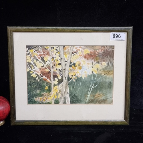 96 - A charming original watercolour on paper painting. Features an autumnal landscape. Rendered in autum... 