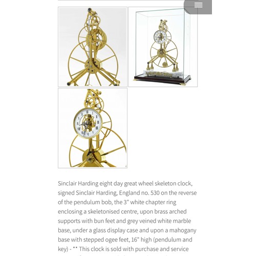 187 - Super Star Lot : A fabulous quality 8 day great wheel French style large skeleton clock housed in gl... 