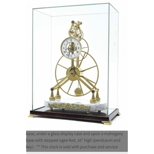 187 - Super Star Lot : A fabulous quality 8 day great wheel French style large skeleton clock housed in gl... 