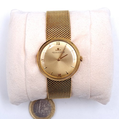 7 - Super Star Lot:
A beautiful Jaeger-LeCoultre manual wind gents' watch with an 18ct gold mesh strap. ... 