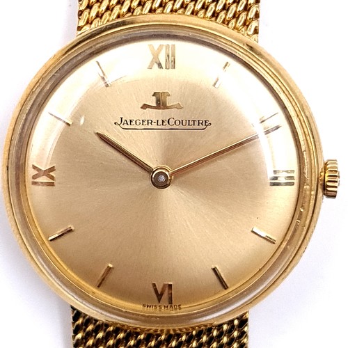 7 - Super Star Lot:
A beautiful Jaeger-LeCoultre manual wind gents' watch with an 18ct gold mesh strap. ... 