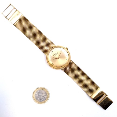 7 - Super Star Lot:
A beautiful Jaeger-LeCoultre manual wind gents' watch with an 18ct gold mesh strap. ... 