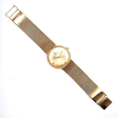 7 - Super Star Lot:
A beautiful Jaeger-LeCoultre manual wind gents' watch with an 18ct gold mesh strap. ... 