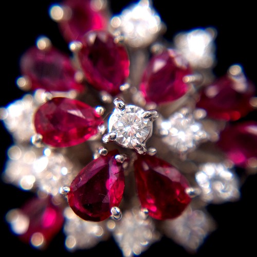 9 - Super Star Lot:
A fabulous ring featuring 10 diamonds and 10 rubies set in 9ct white gold. The diamo... 