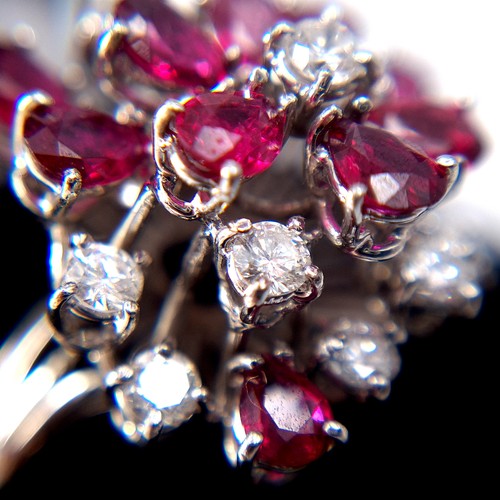 9 - Super Star Lot:
A fabulous ring featuring 10 diamonds and 10 rubies set in 9ct white gold. The diamo... 