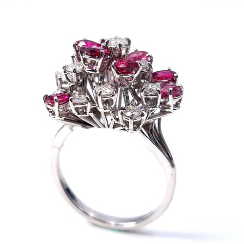 9 - Super Star Lot:
A fabulous ring featuring 10 diamonds and 10 rubies set in 9ct white gold. The diamo... 