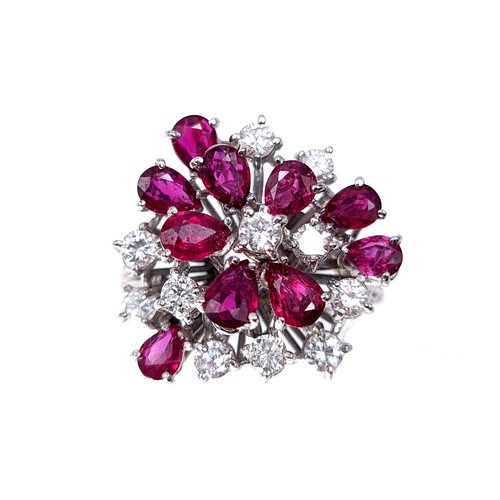 9 - Super Star Lot:
A fabulous ring featuring 10 diamonds and 10 rubies set in 9ct white gold. The diamo...