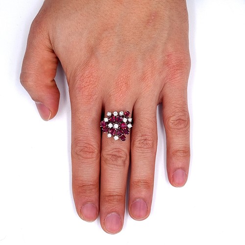 9 - Super Star Lot:
A fabulous ring featuring 10 diamonds and 10 rubies set in 9ct white gold. The diamo... 