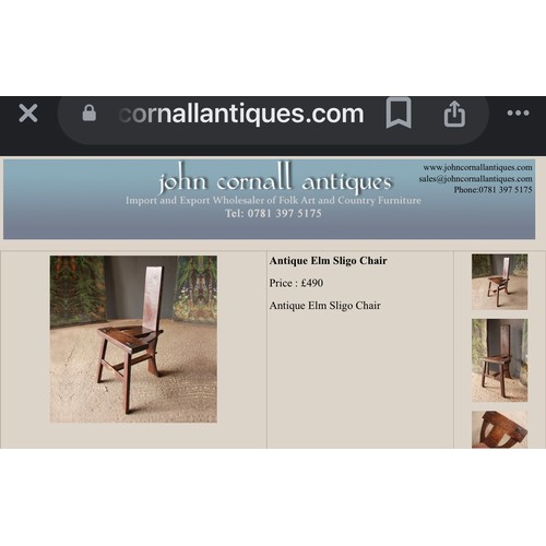 354 - Star Lot : A very good example of an Antique Elm Sligo chair. Lovely line and in super condition. On... 