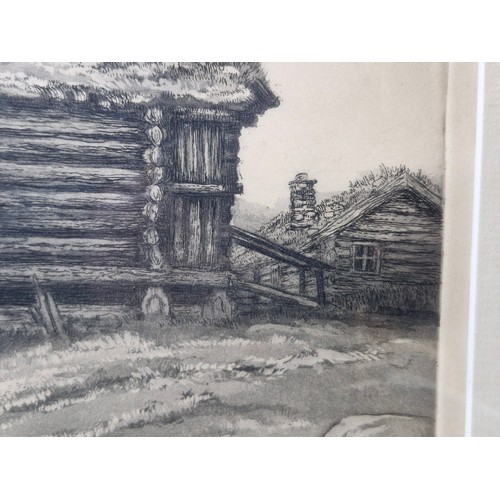 475 - Star Lot: A captivating limited edition 4 / 75 'Arent Christensen (1894-1982)' etching titled 'Stabb... 