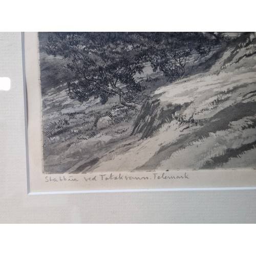 475 - Star Lot: A captivating limited edition 4 / 75 'Arent Christensen (1894-1982)' etching titled 'Stabb... 